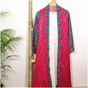 Long Shrug Pink Teal - Sehr - AmbarTaara Designs