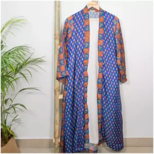 Long Shrug Blue Orange - Noor - AmbarTaara Designs