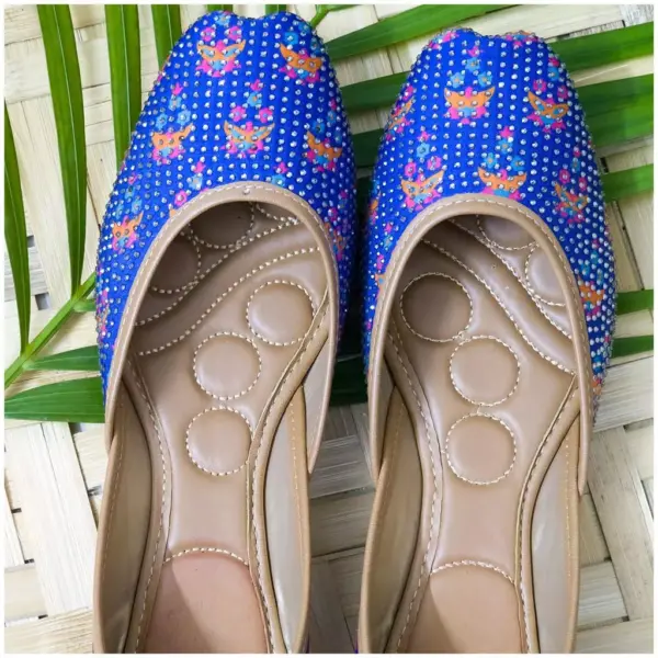 Traditional Footwear Jutti - Blue - AmbarTaara Designs