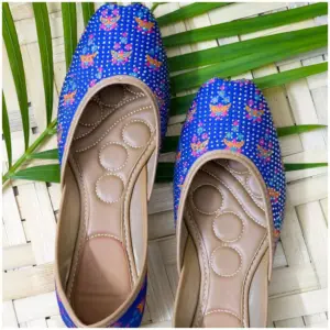 Traditional Footwear Jutti - Blue - AmbarTaara Designs