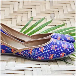 Traditional Footwear Jutti - Blue - AmbarTaara Designs