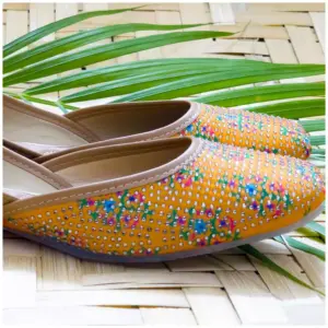 Traditional Footwear Jutti - Yellow - AmbarTaara Designs