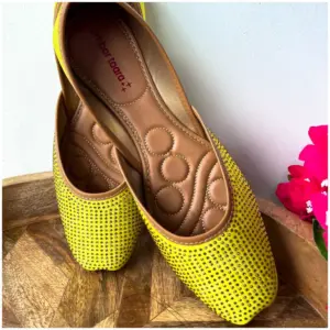 Traditional Footwear Jutti - Neon Yellow - AmbarTaara Designs