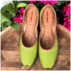 Traditional Footwear Jutti - Neon Green - AmbarTaara Designs