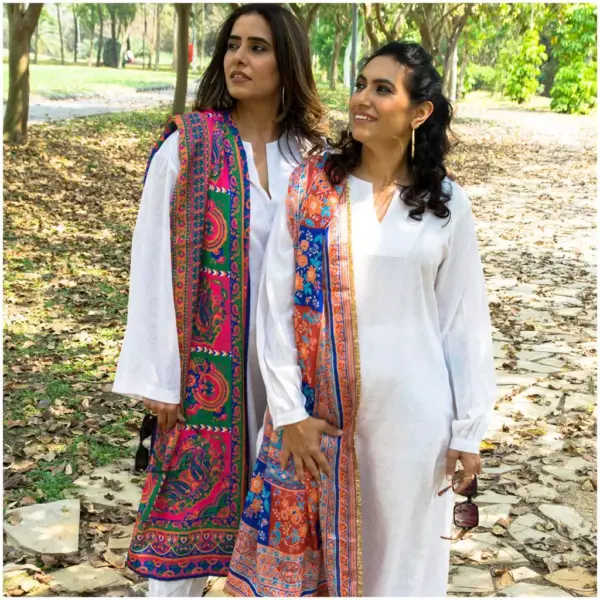 White Straight Kurta with White Pants - Noor - AmbarTaara Designs