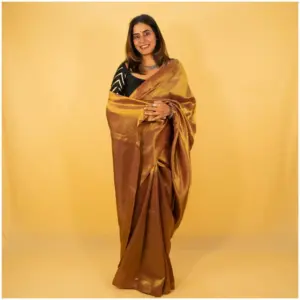 Antique Gold Dyed Tissue Saree - AmbarTaara Designs