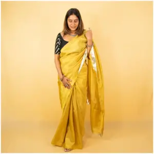 Gold Dyed Tissue Saree - AmbarTaara Designs