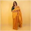 Rust Gold Dyed Tissue Saree - AmbarTaara Designs