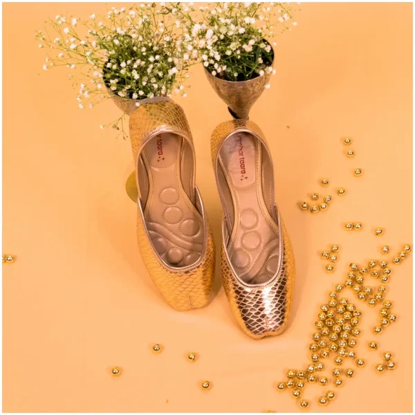 Traditional Footwear Jutti - Rose Gold Textured