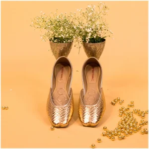 Traditional Footwear Jutti - Rose Gold Textured