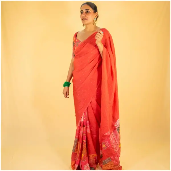 Pink Pure Kota Doria Saree - Gulabo - AmbarTaara Designs