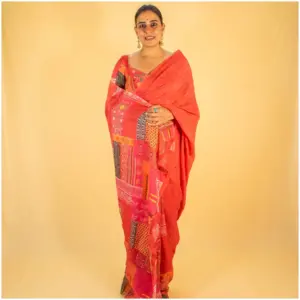 Pink Pure Kota Doria Saree - Gulabo - AmbarTaara Designs