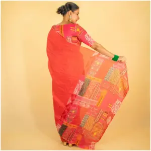 Pink Pure Kota Doria Saree - Gulabo - AmbarTaara Designs